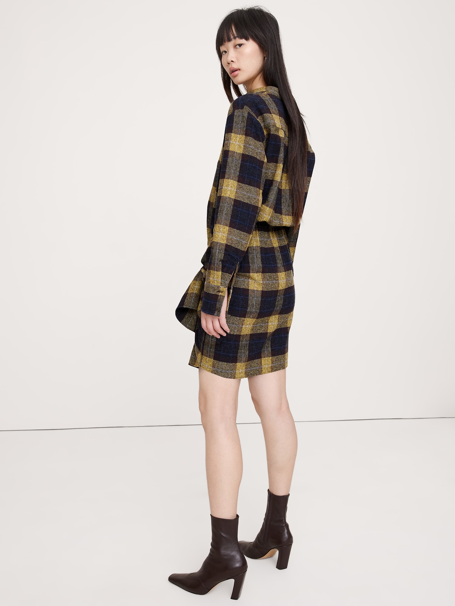 Image number 2 showing, Flannel Tie-Front Shirt Dress
