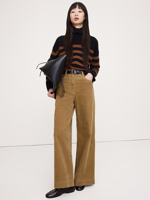 Image number 1 showing, Ultra-High Rise Wide-Leg Corduroy Pant