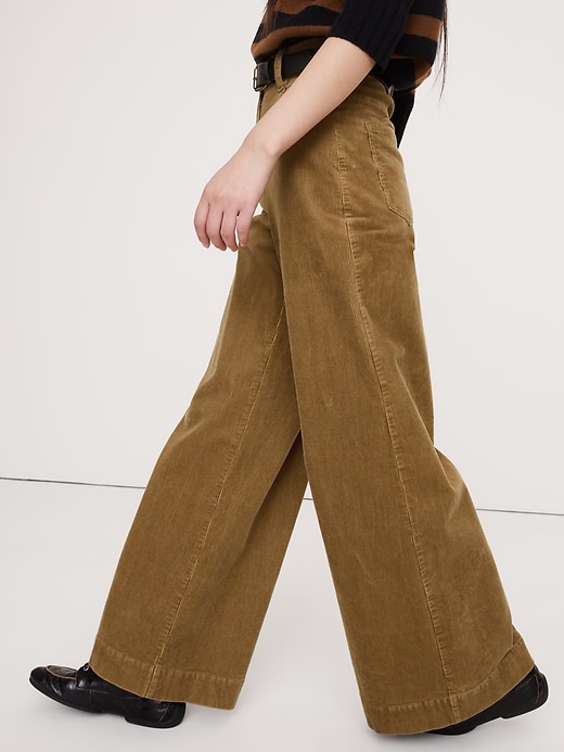 Image number 4 showing, Ultra-High Rise Wide-Leg Corduroy Pant