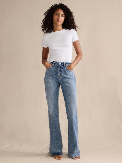 JEAN SEMI-ÉVASÉ À TAILLE HAUTE