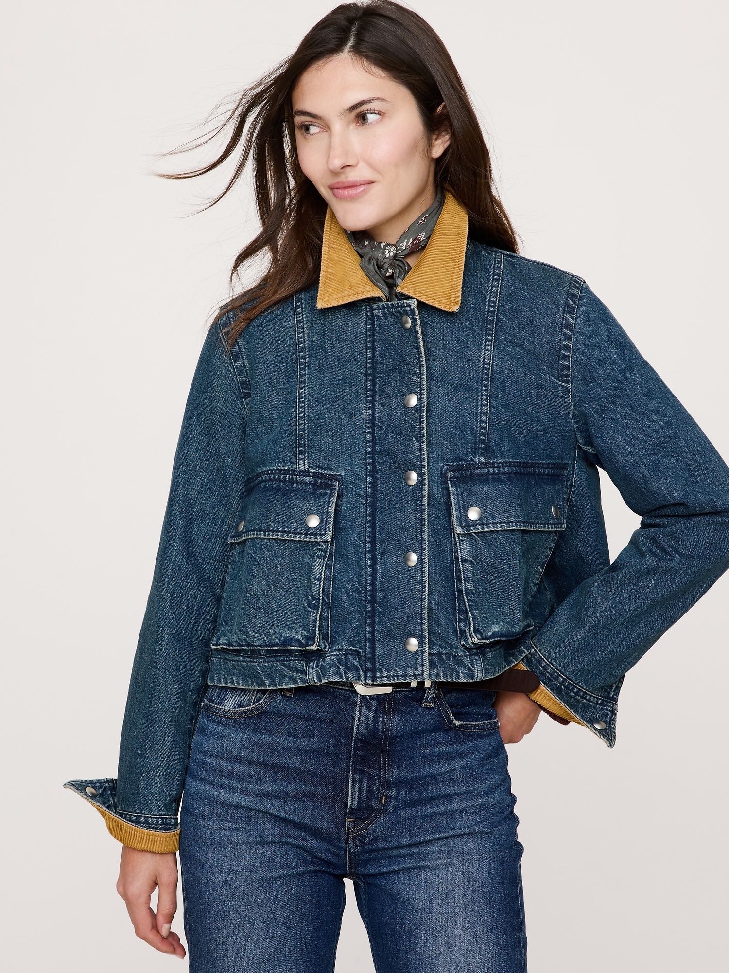 Image number 1 showing, Denim Trapeze Jacket