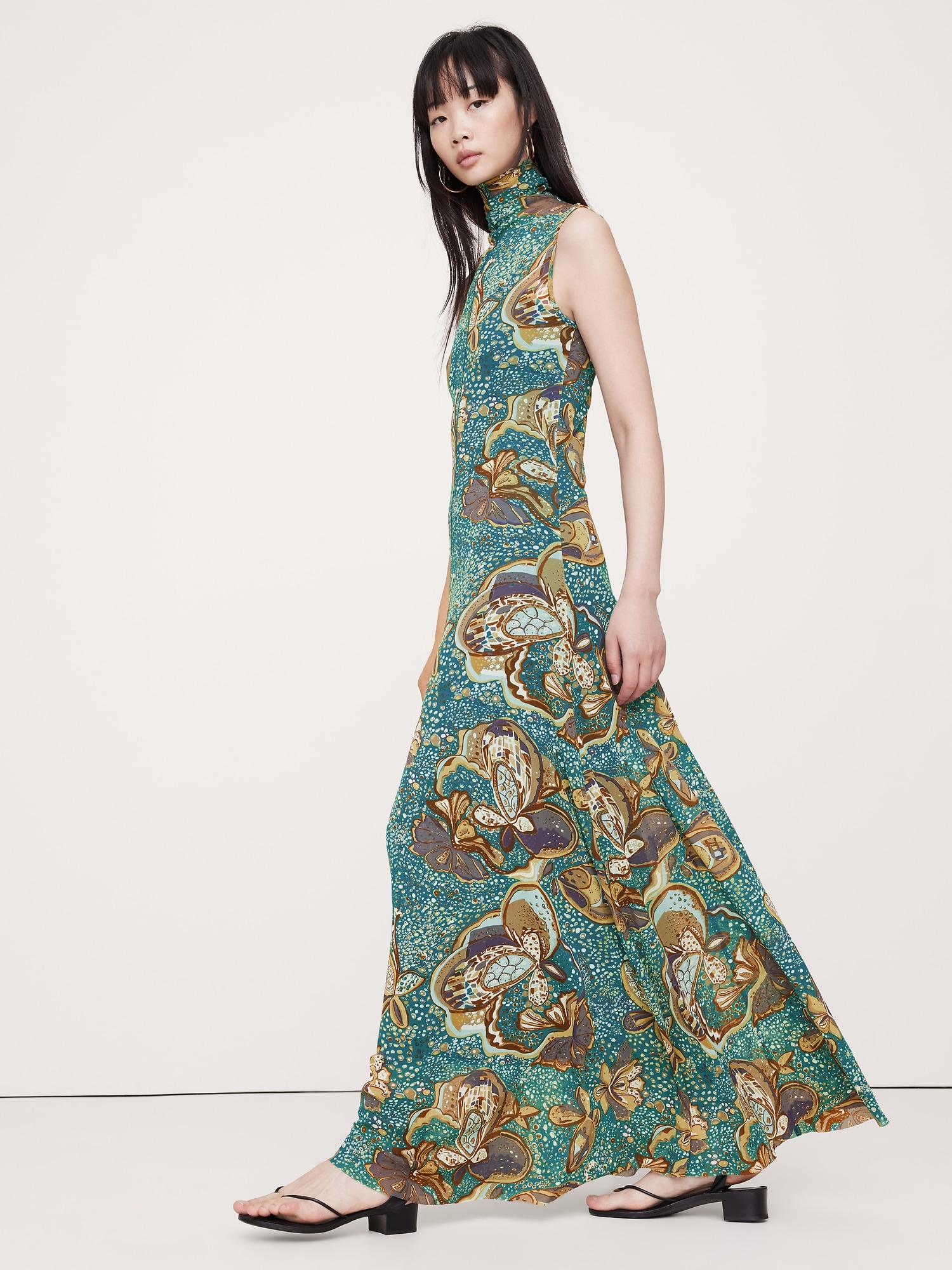 Robe longue à mailles