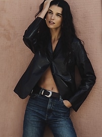 90S Leather Blazer | Banana Republic