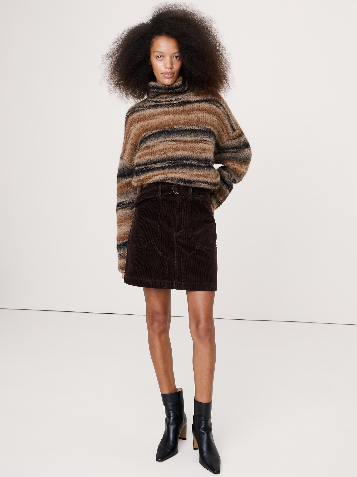 Corduroy Mini Skirt - Sonoma Wine Red