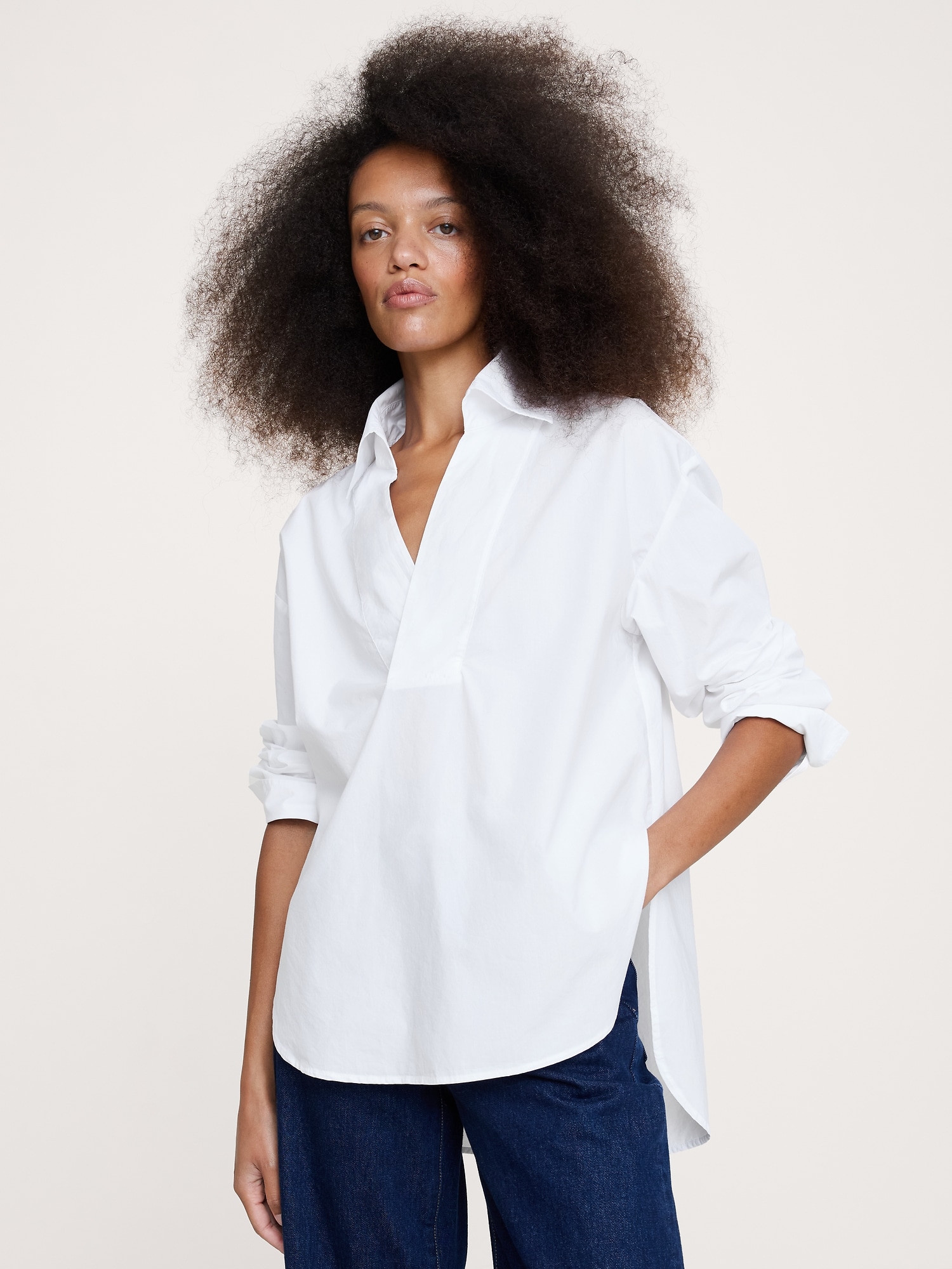 Image number 1 showing, Long-Sleeve Popover Tunic
