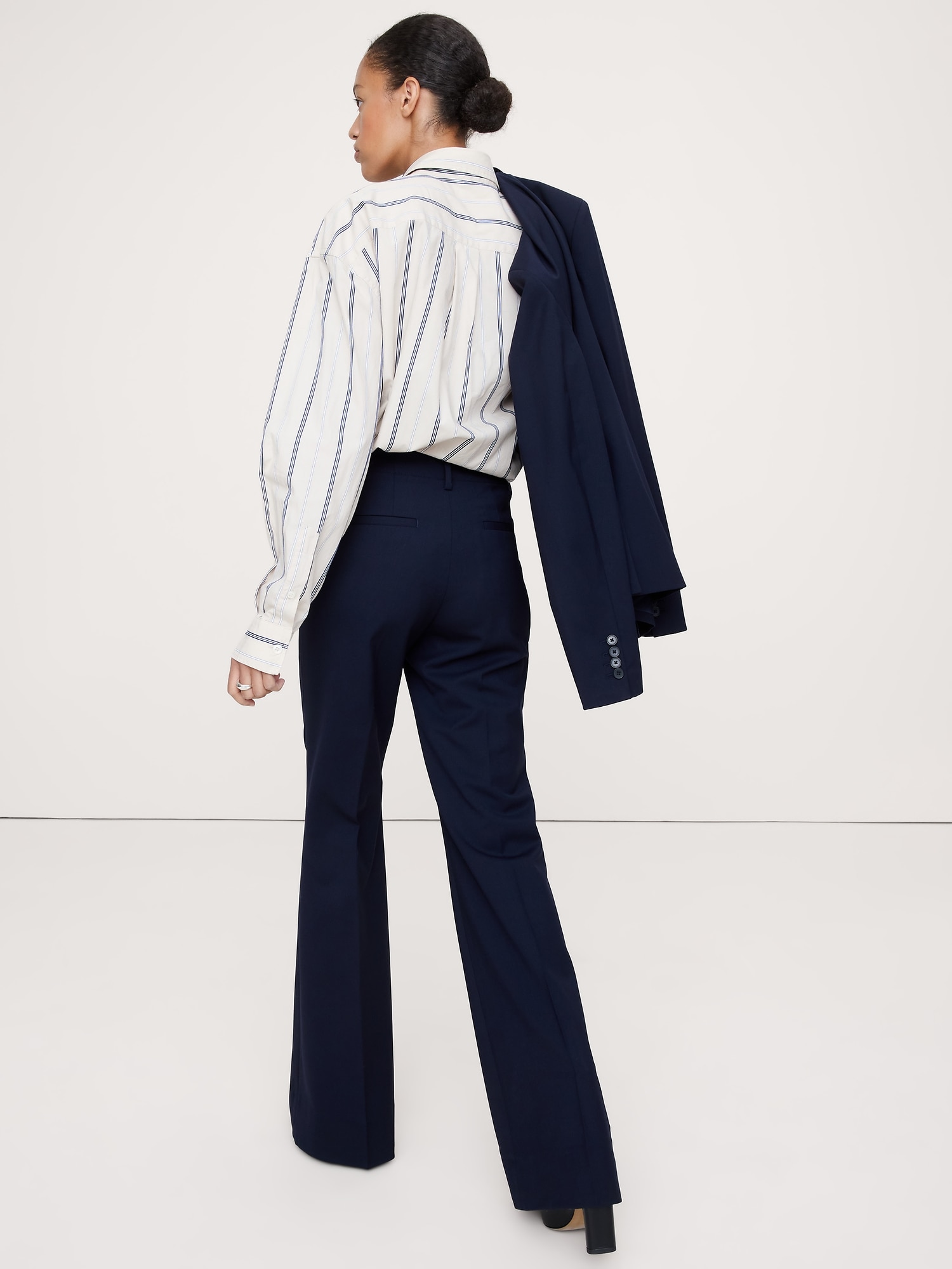 Image number 3 showing, High-Rise Flare Italian Wool Pant