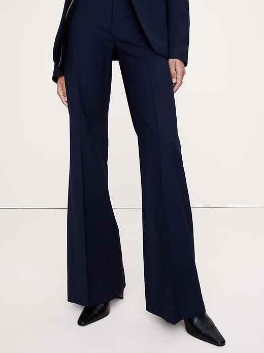 Ultra High-Rise Flare Italian Lightweight Wool Pant | Banana Republic