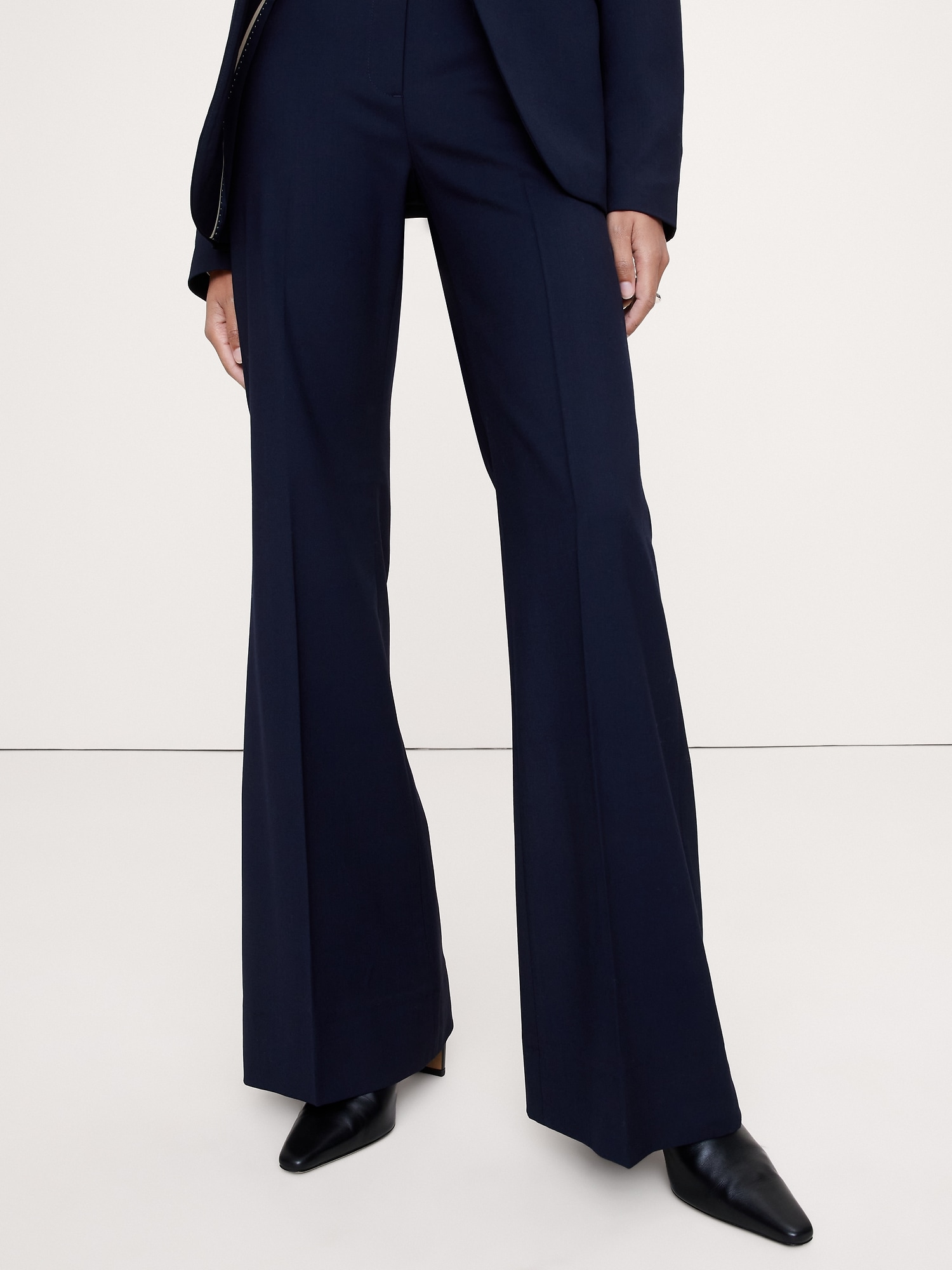 Image number 4 showing, High-Rise Flare Italian Wool Pant