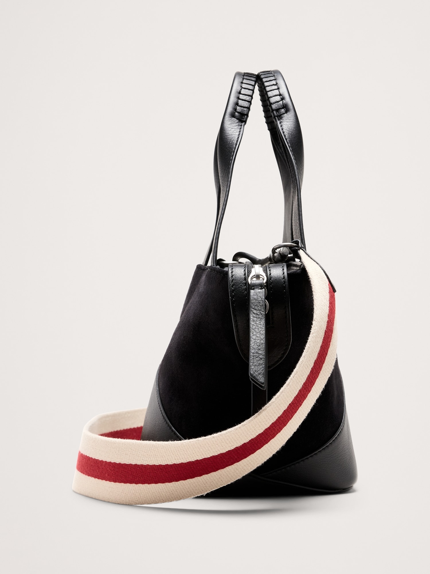 Image number 7 showing, Leather & Suede Mini Zip Tote