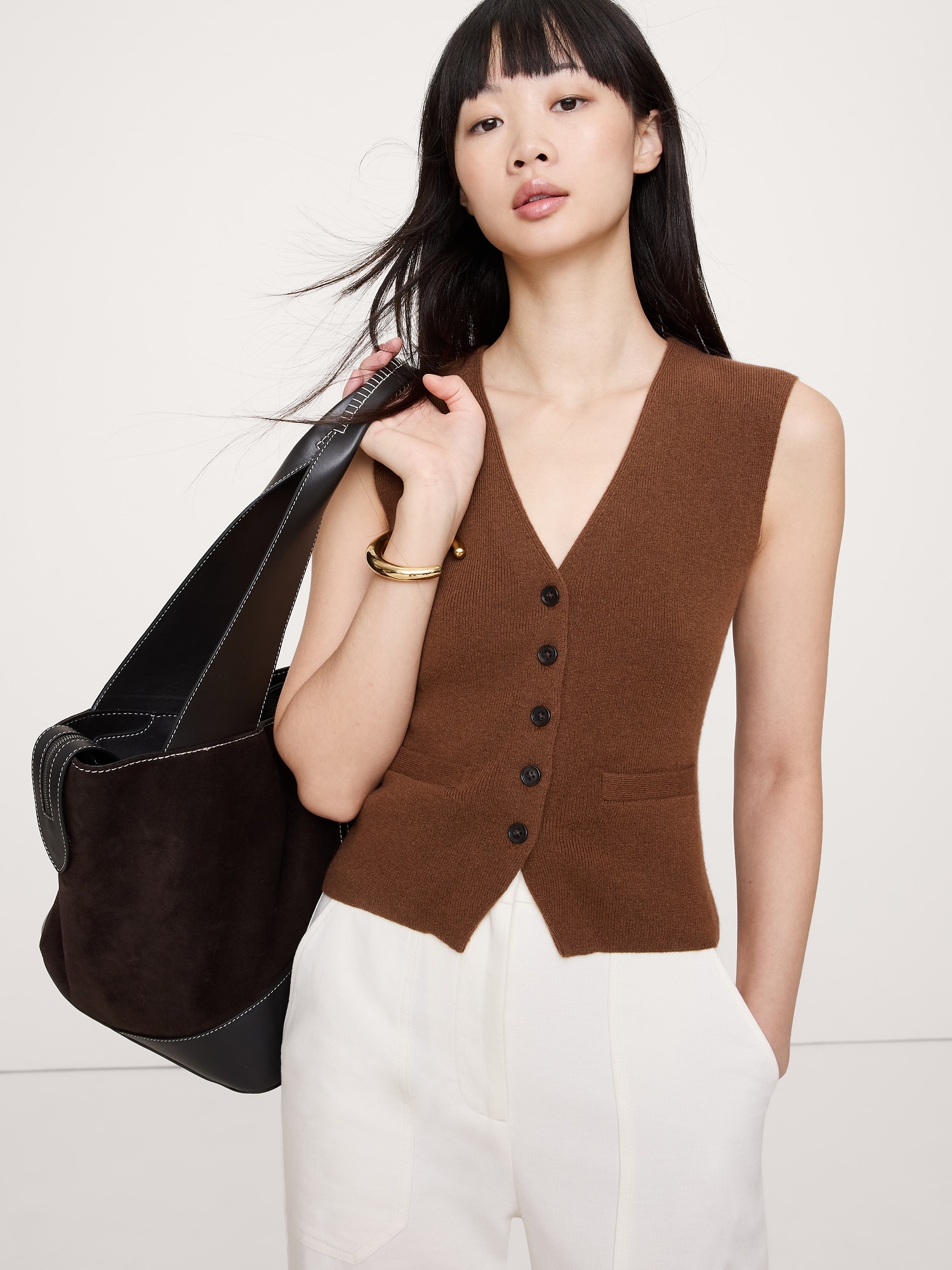 Cashmere Vest - Honey Brown