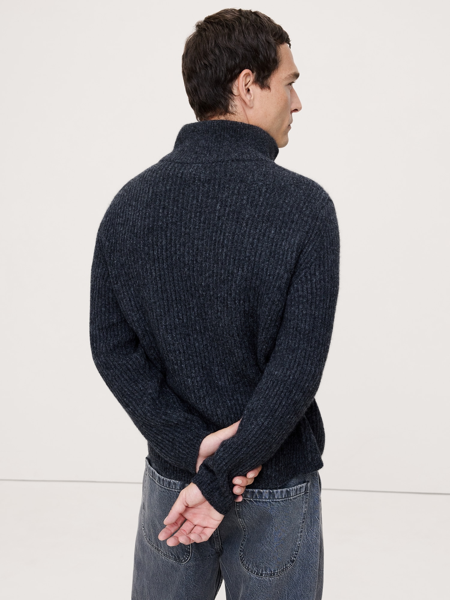 Alpaca-Wool Blend Half-Zip Sweater