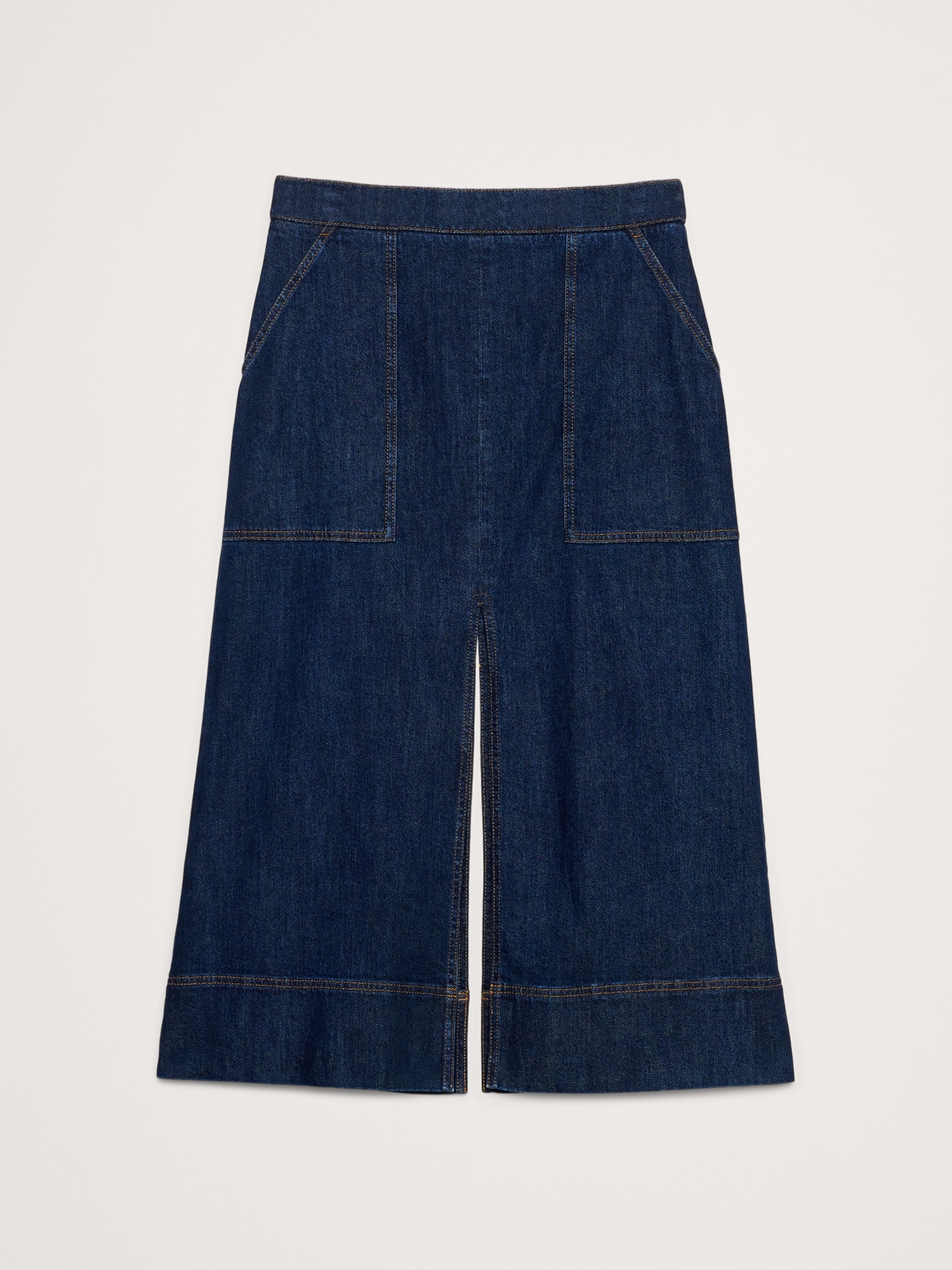 L'image numéro 4 présente Jupe mi-longue en denim