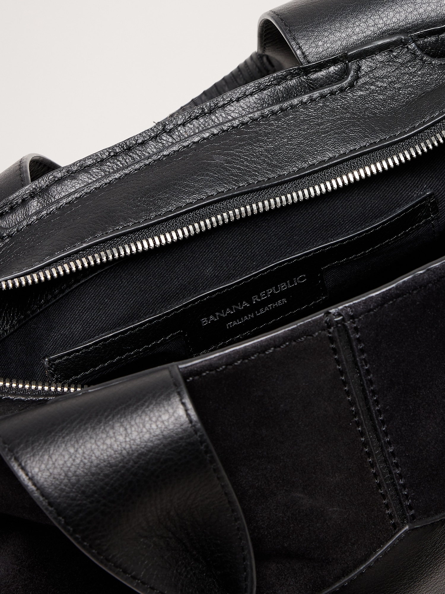 Leather & Suede Mini Zip Tote