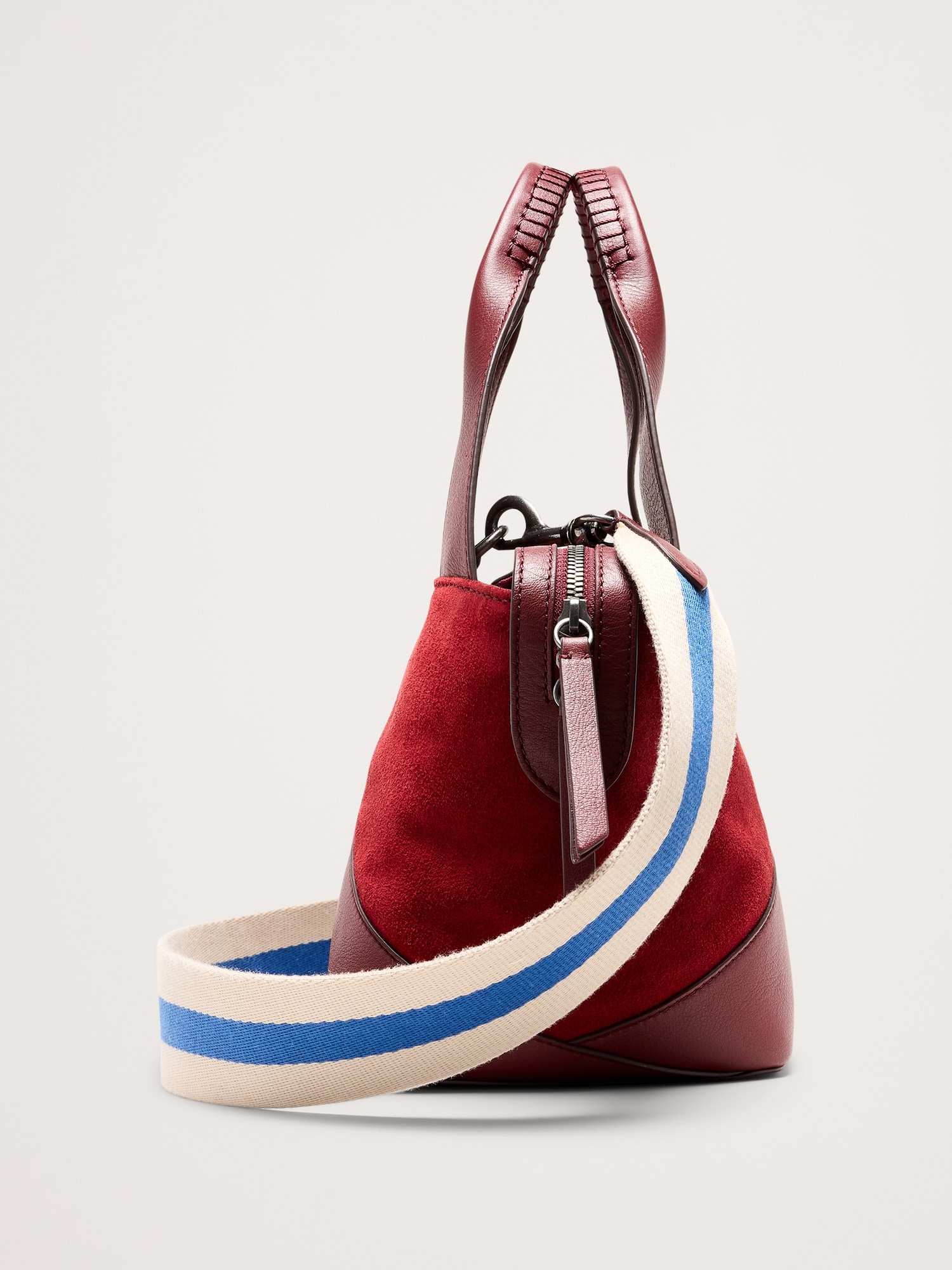 Image number 3 showing, Leather & Suede Mini Zip Tote