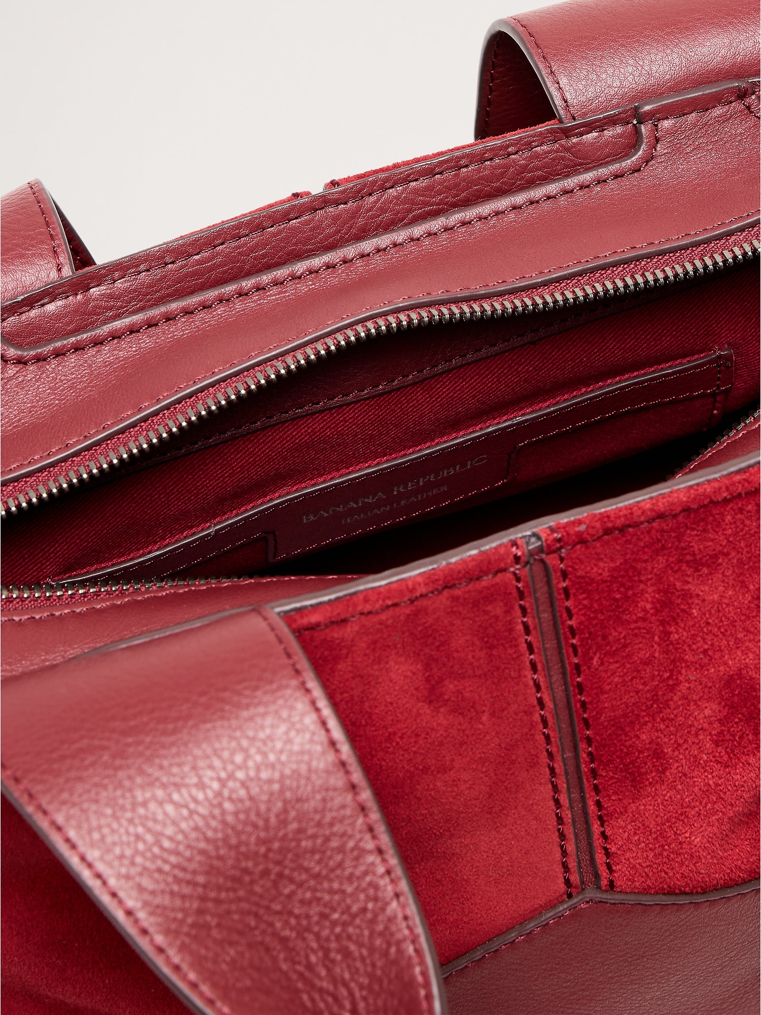 Image number 6 showing, Leather & Suede Mini Zip Tote