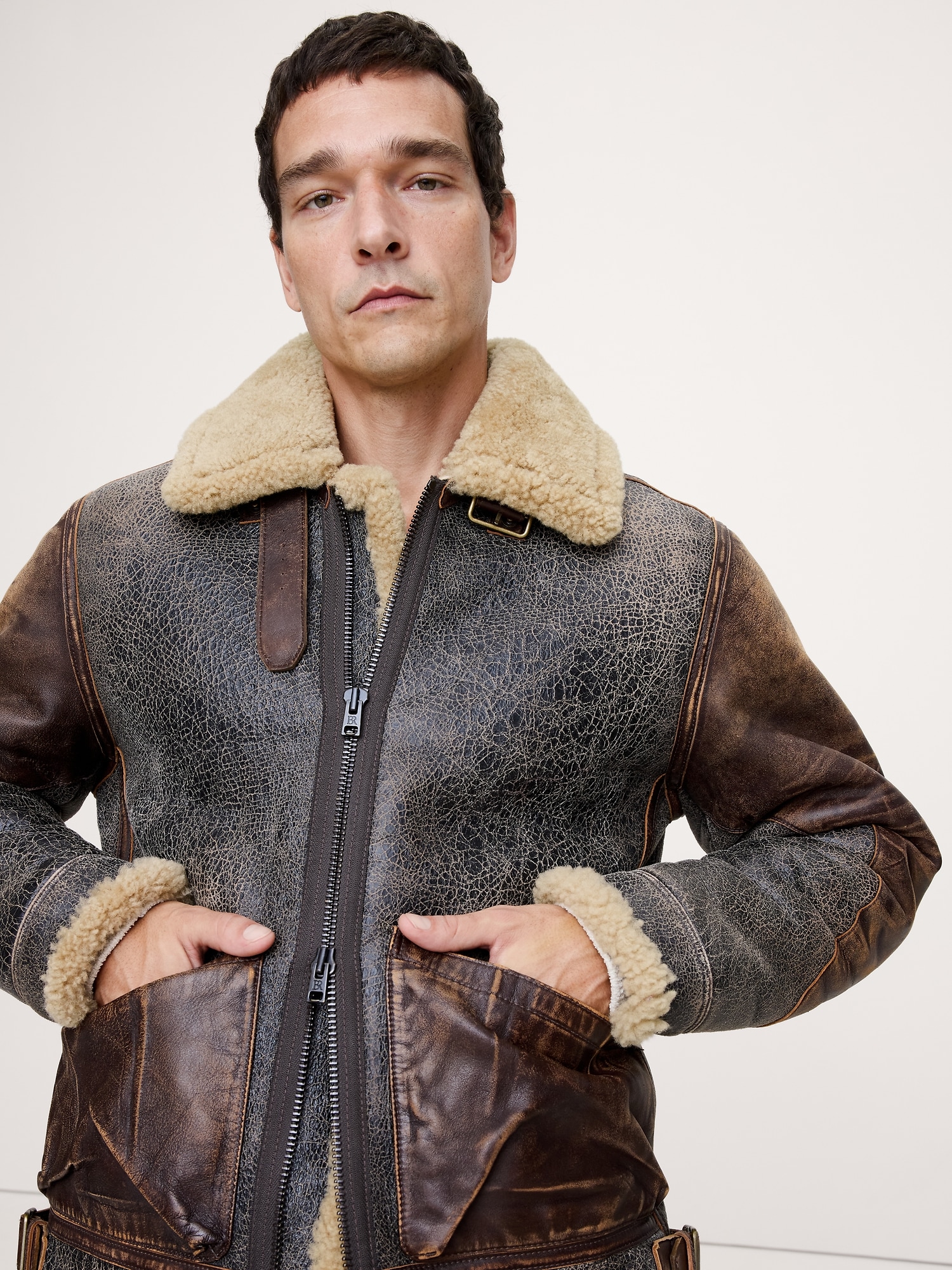Image number 3 showing, Shearling Flight Jacket