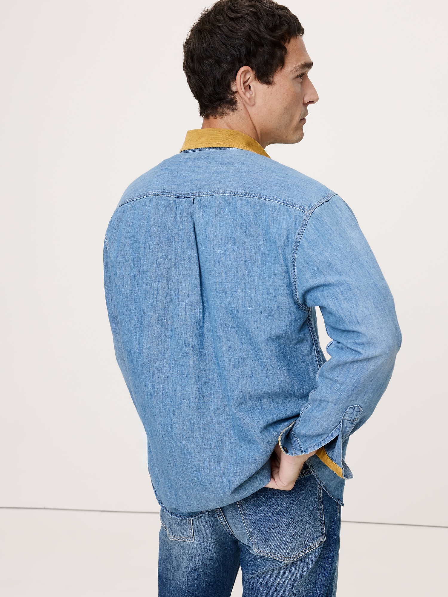 Image number 2 showing, Relaxed-Fit Cotton-Hemp Chambray Shirt