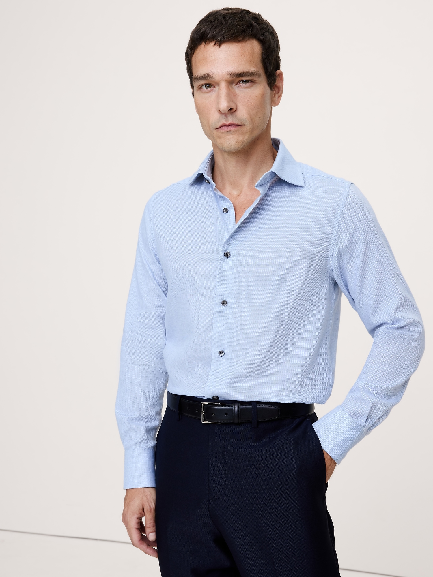 Image number 1 showing, Slim-Fit Cotton-Cashmere Dress Shirt