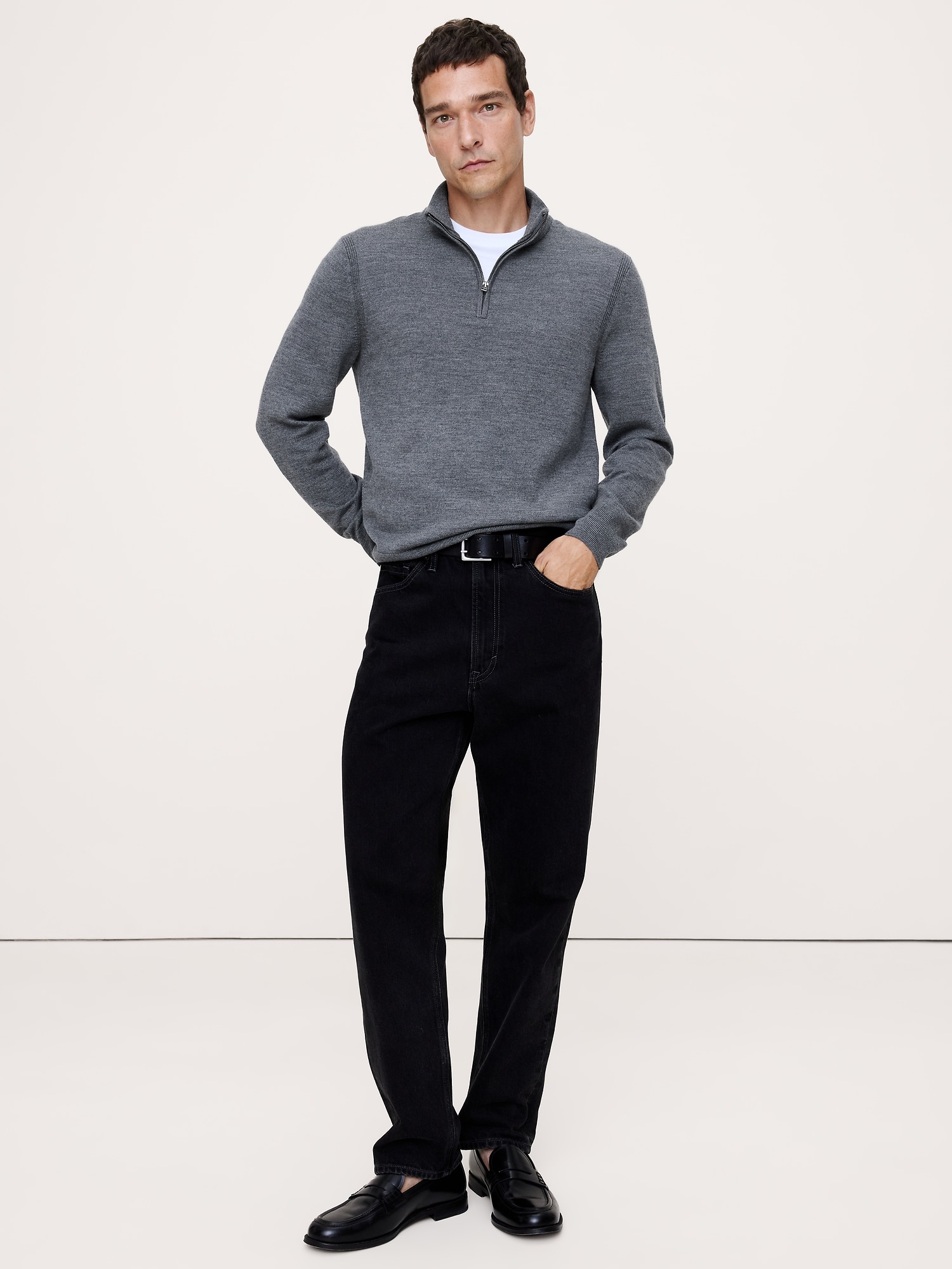 Image number 1 showing, Merino Half-Zip Sweater