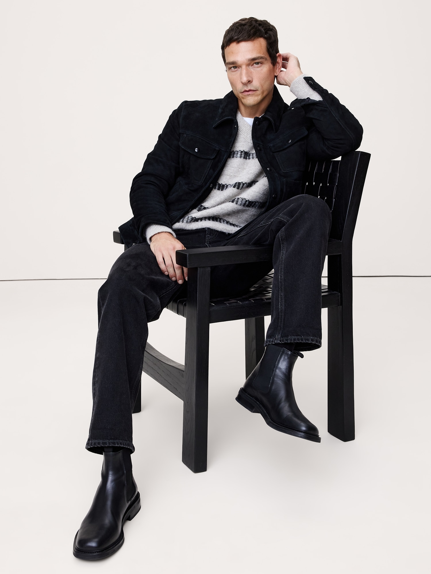 Image number 2 showing, Leather Square-Toe Chelsea Boot