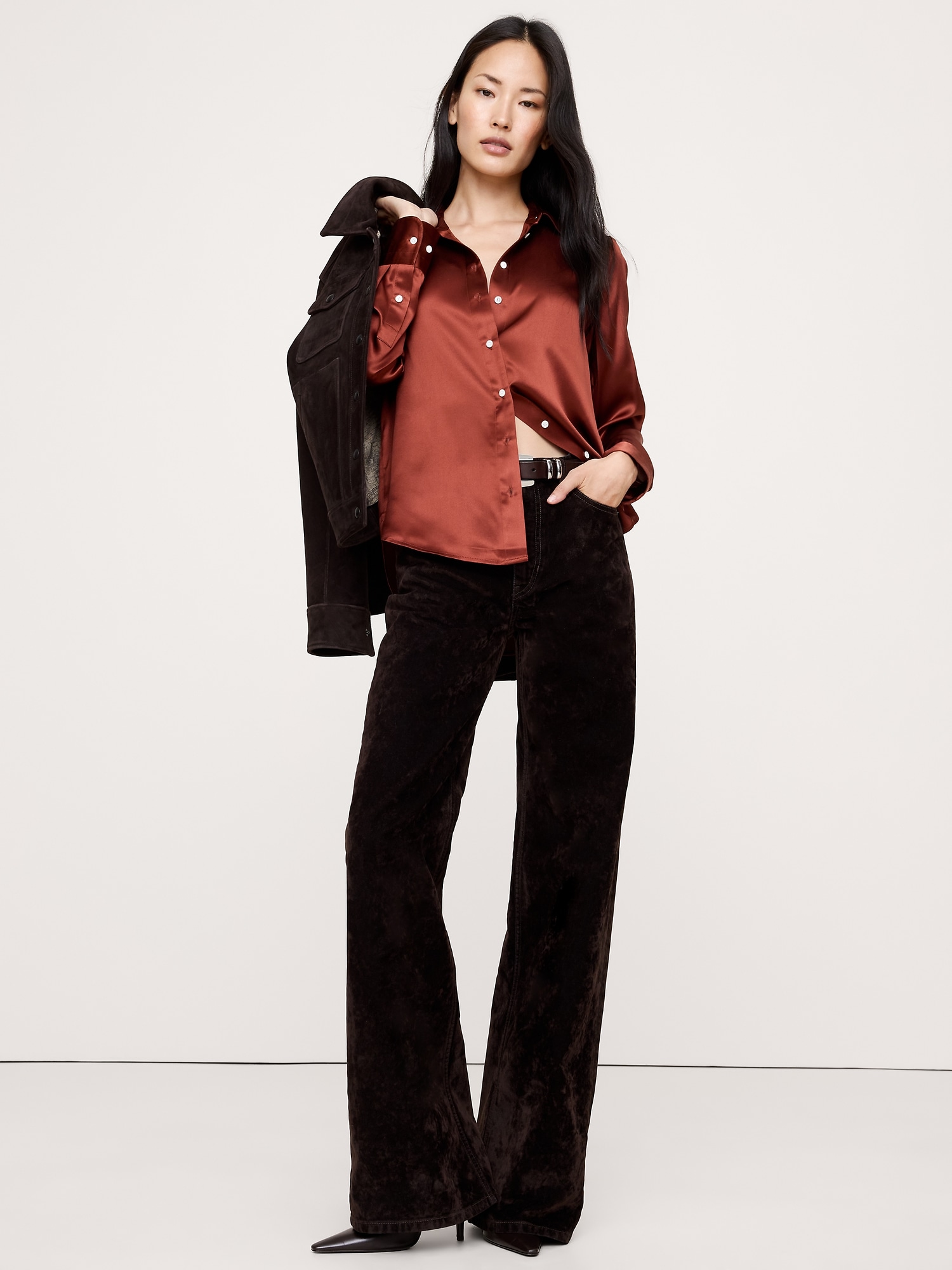 La chemise de tous les jours en soie - Rouge Jaspe