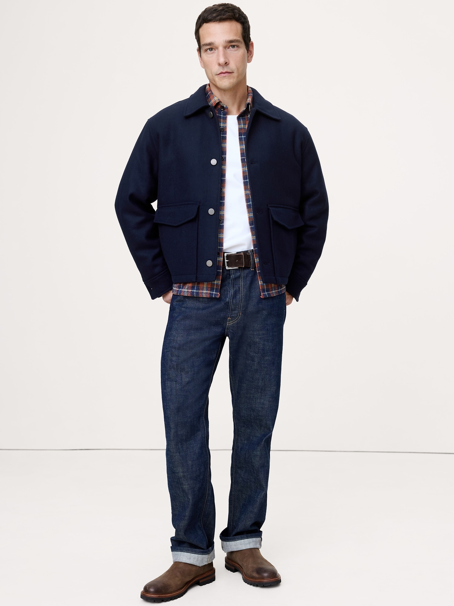 Image number 1 showing, Double-Faced Wool-Blend Utility Jacket