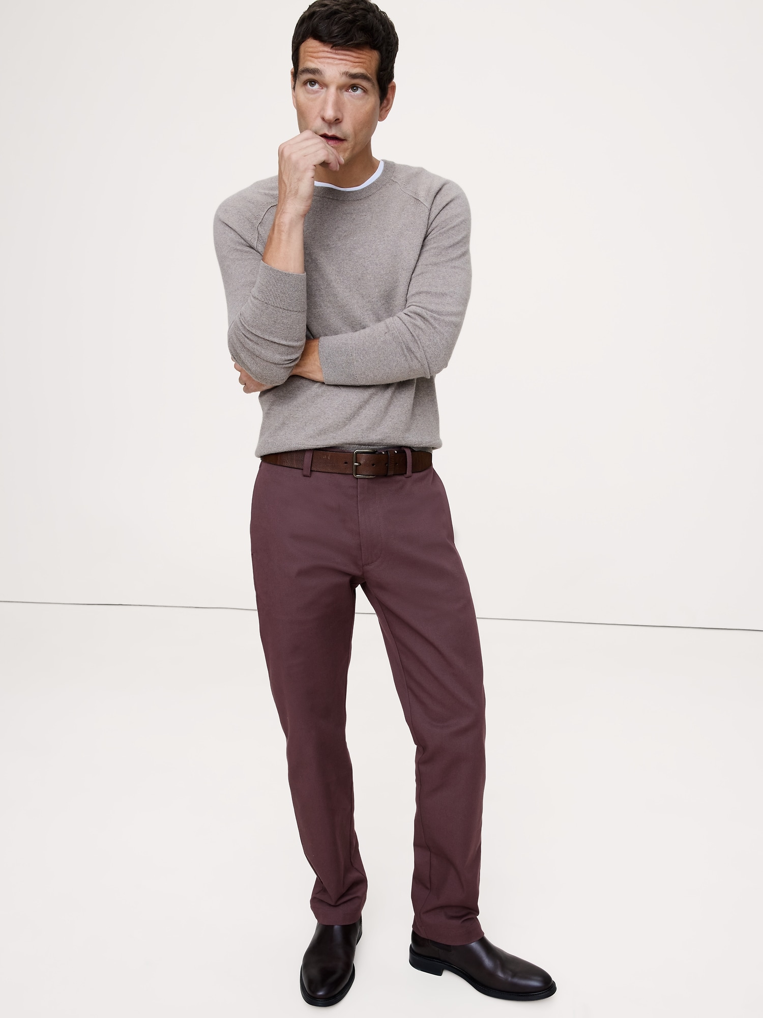 Straight Italian-Stretch Chino - Mauve