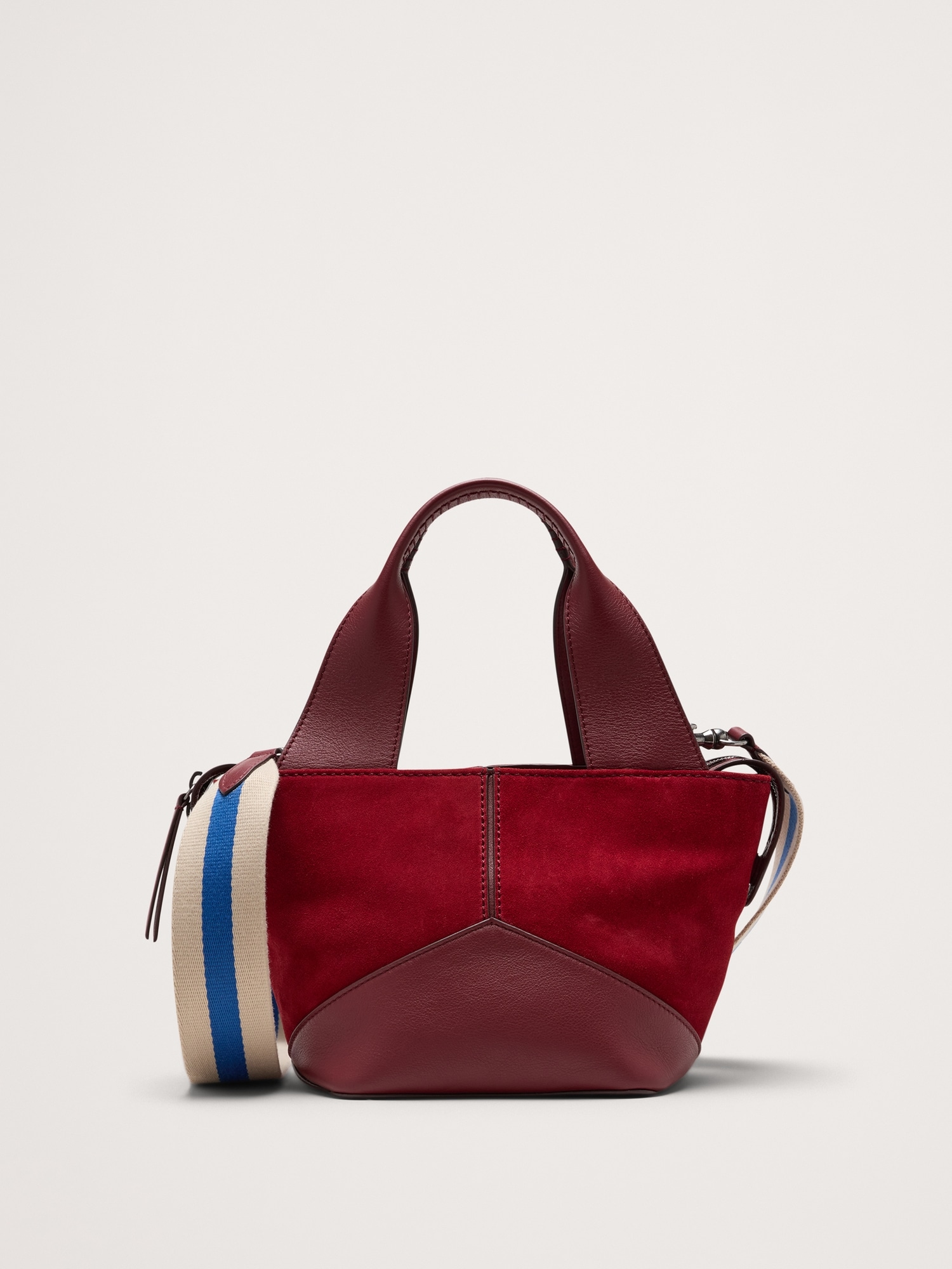 Image number 1 showing, Leather & Suede Mini Zip Tote
