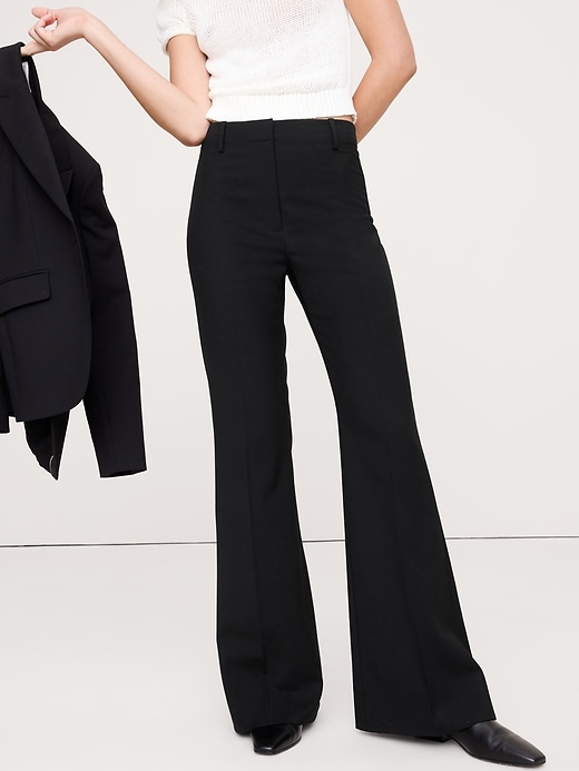 Ultra High-Rise Flare Italian Lightweight Wool Pant | Banana Republic