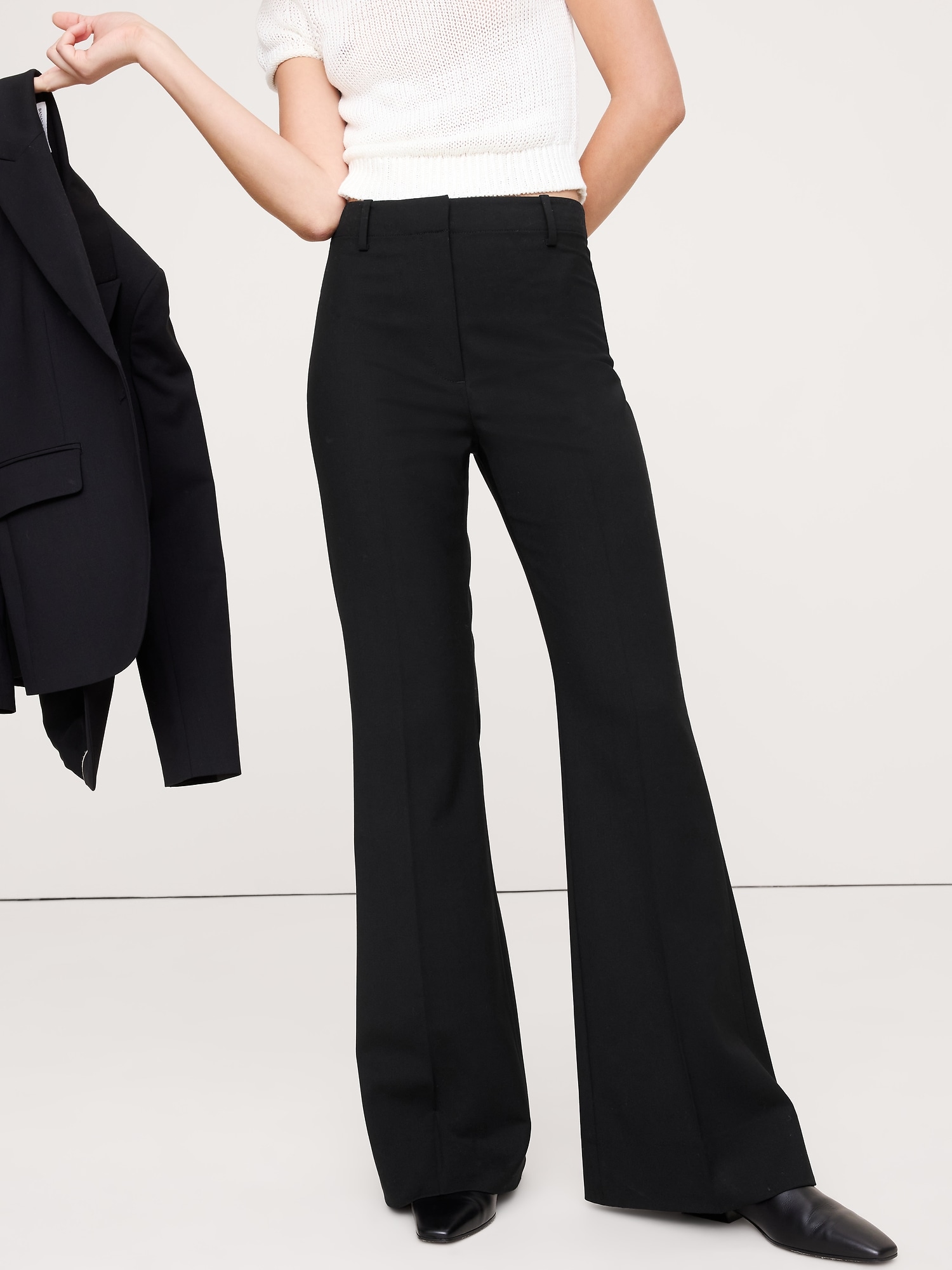 Image number 7 showing, High-Rise Flare Italian Wool Pant