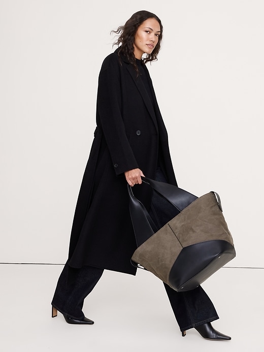 Large Patchwork Medium Zip Tote | Banana Republic