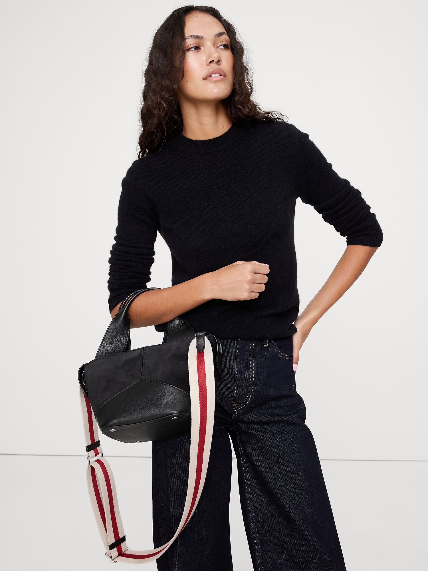 Image number 7 showing, Leather & Suede Mini Zip Tote