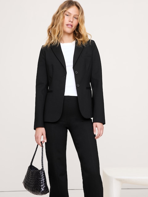 BLAZER TOUT-ALLER AJUSTÉ EN TRICOT POINT DE ROME