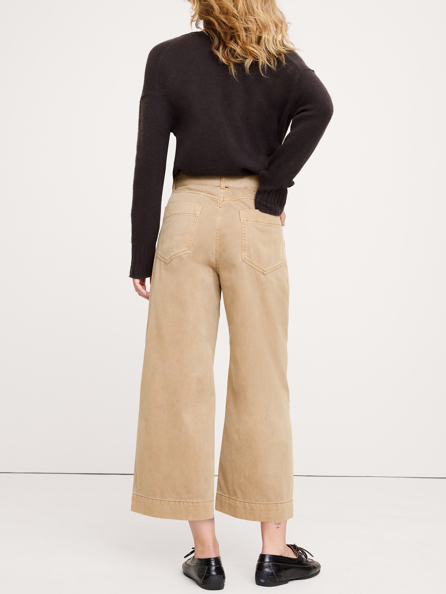 Image number 6 showing, High-Rise Wide-Leg Utility Crop Pant