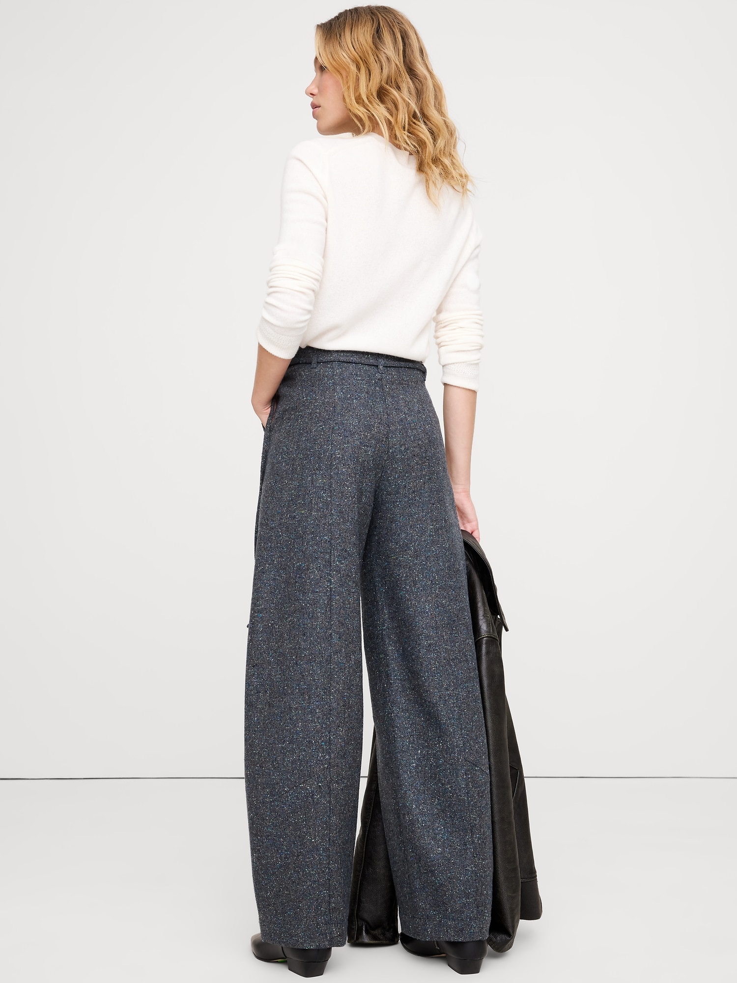 Image number 3 showing, Ultra-High Rise Relaxed Barrel Donegal Pant