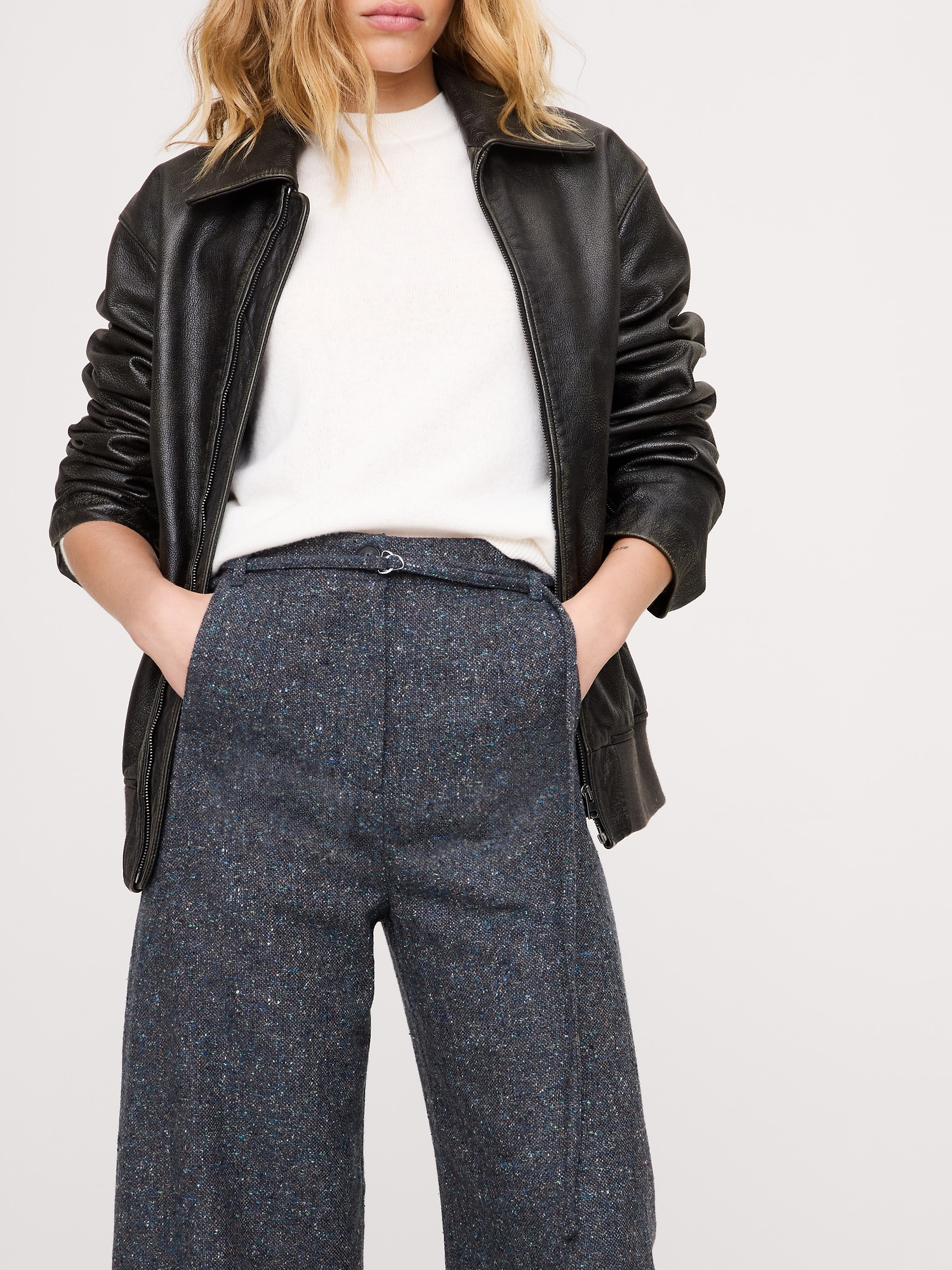 Image number 4 showing, Ultra-High Rise Relaxed Barrel Donegal Pant