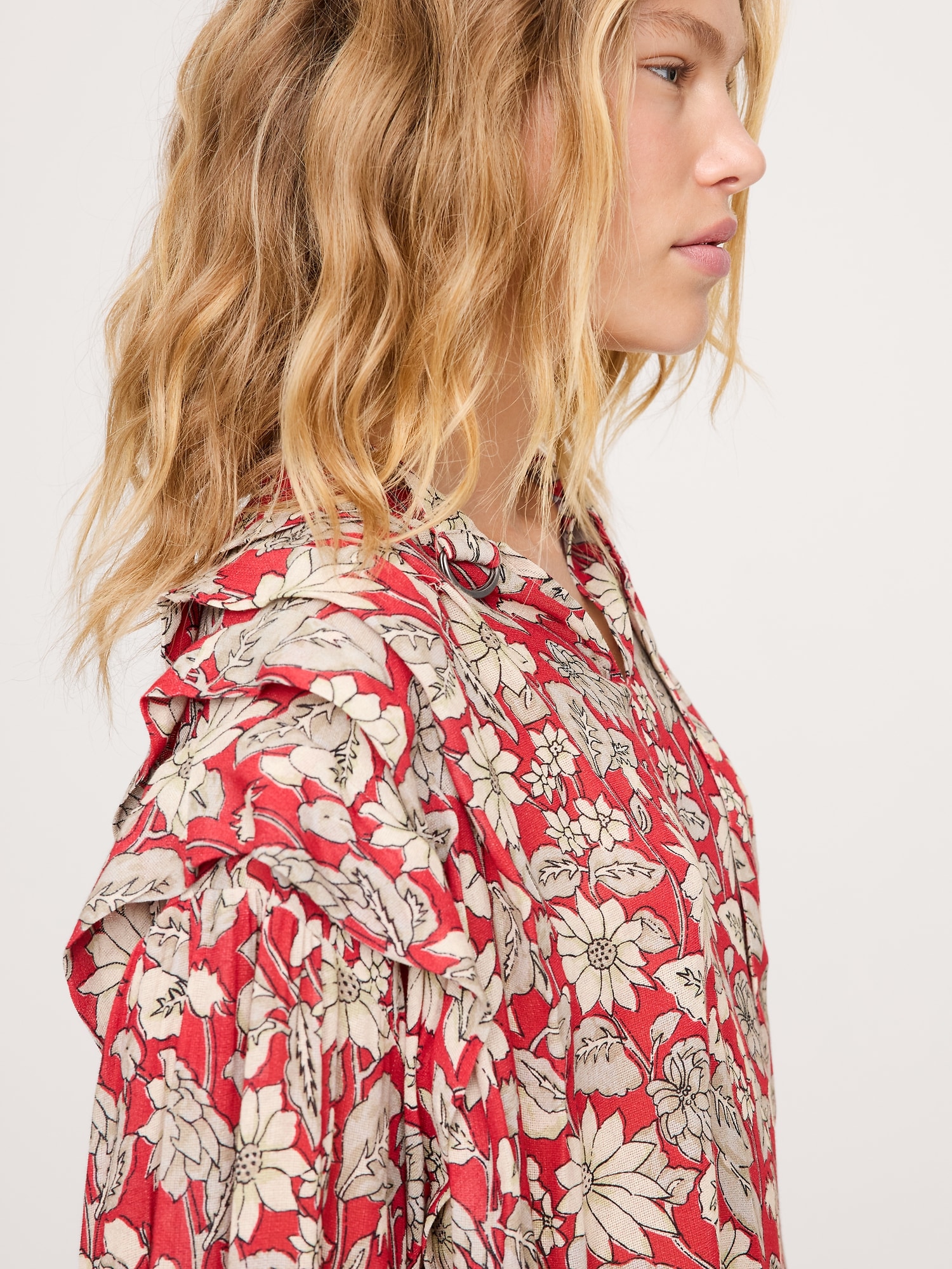 Image number 6 showing, Sheer Pleat-Shoulder Top