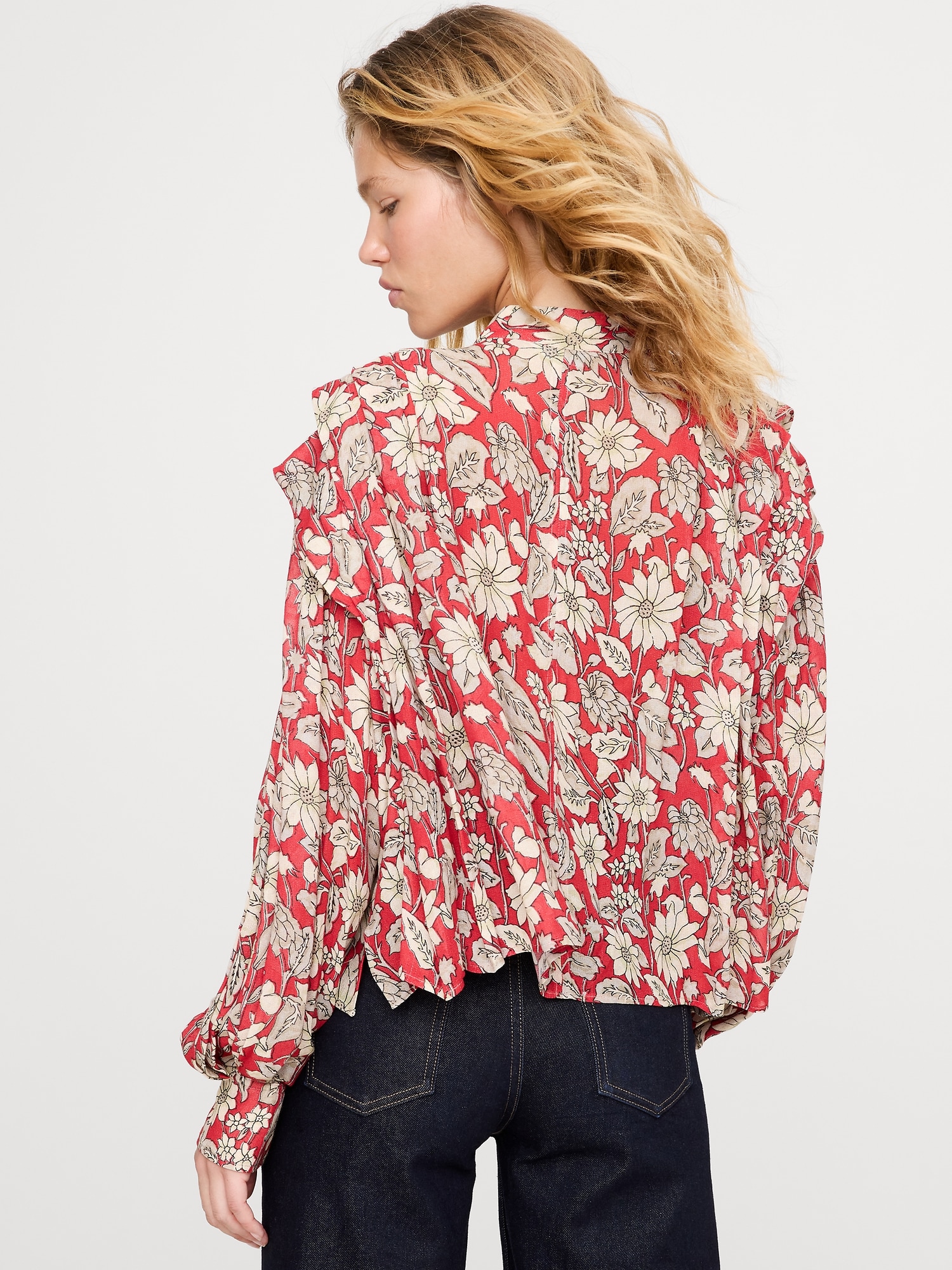 Image number 3 showing, Sheer Pleat-Shoulder Top