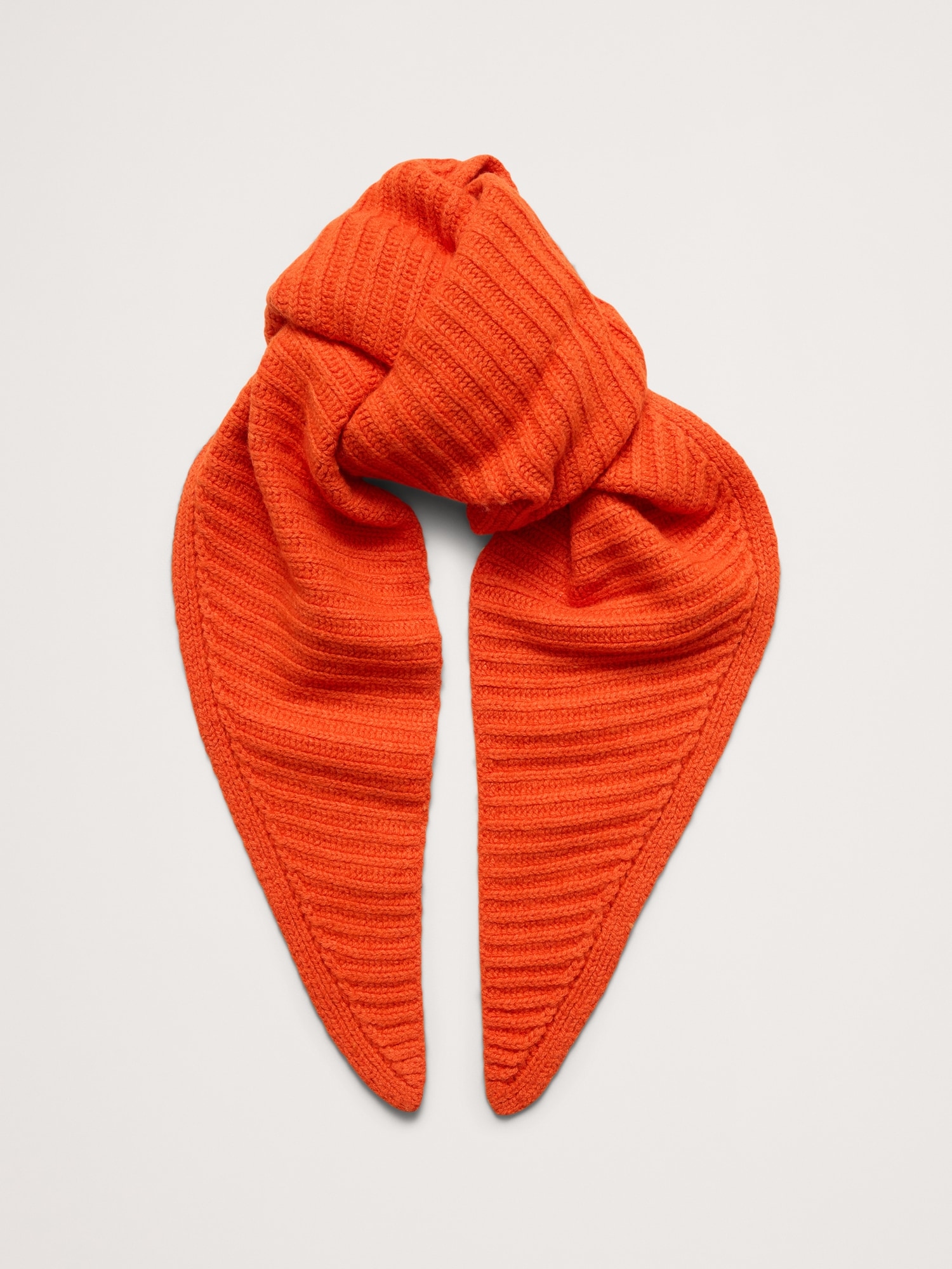 Écharpe triangulaire en mélange de coton et laine mérinos - Orange Brillant