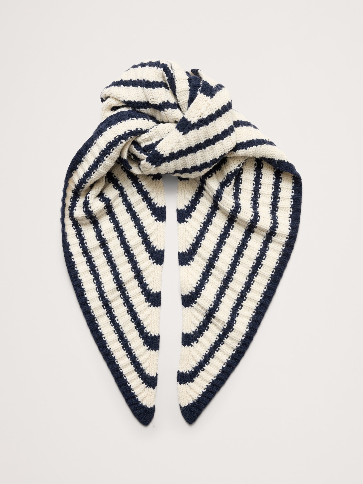 ÉCHARPE TRIANGULAIRE EN MÉLANGE DE COTON ET LAINE MÉRINOS