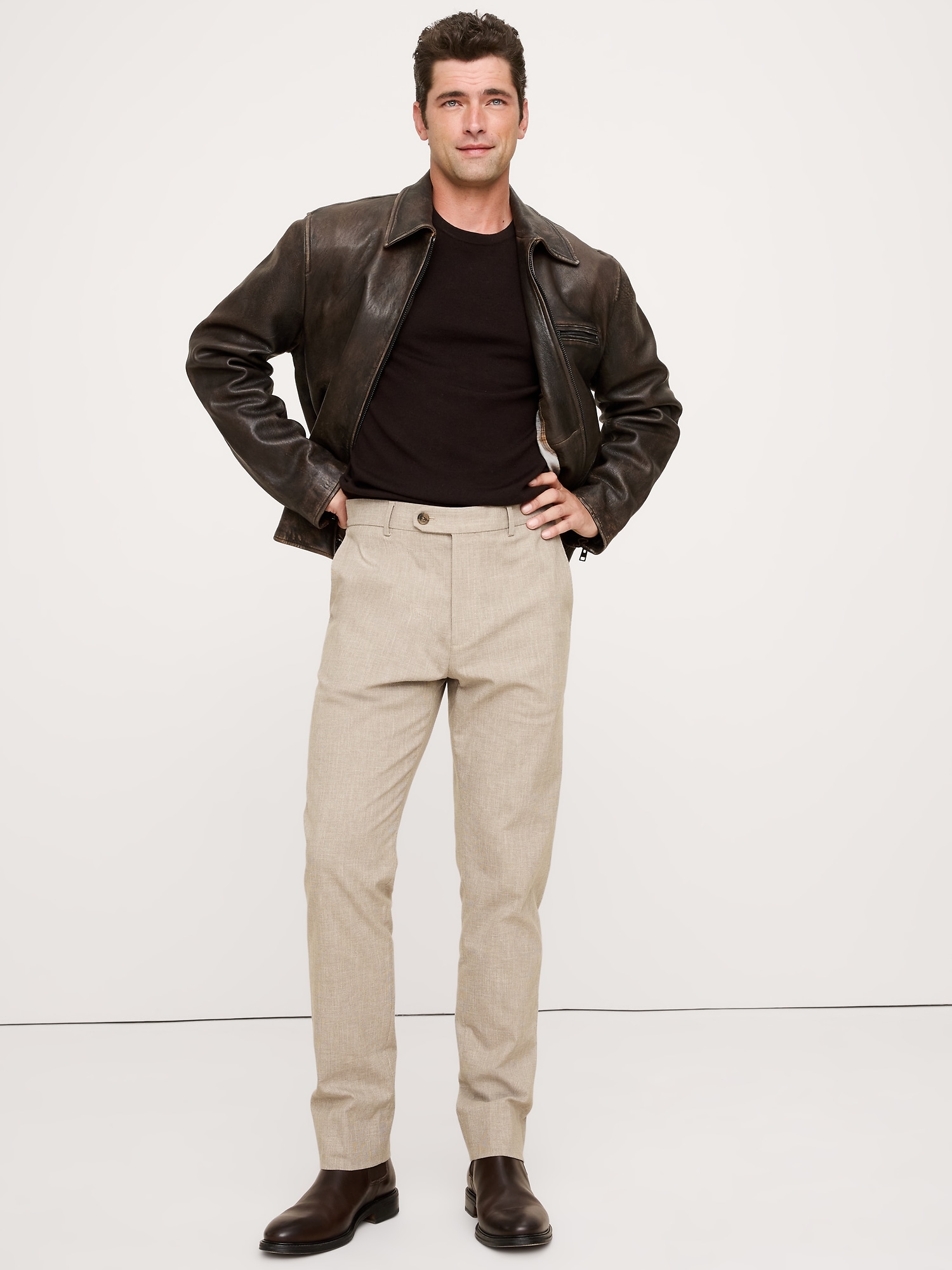 Slim Wrinkle-Resistant Dress Pant - Khaki Beige