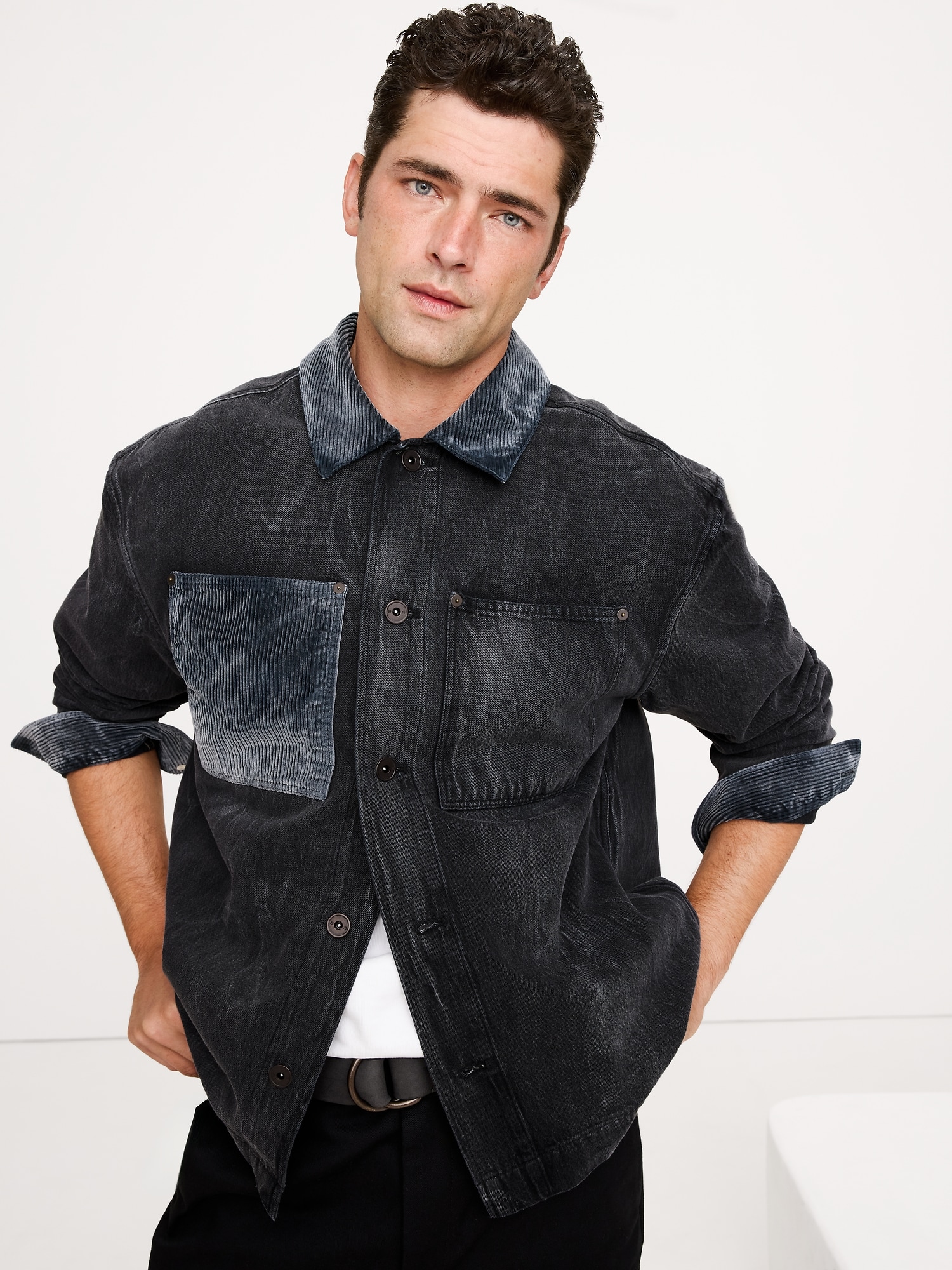 Surchemise décontractée en denim