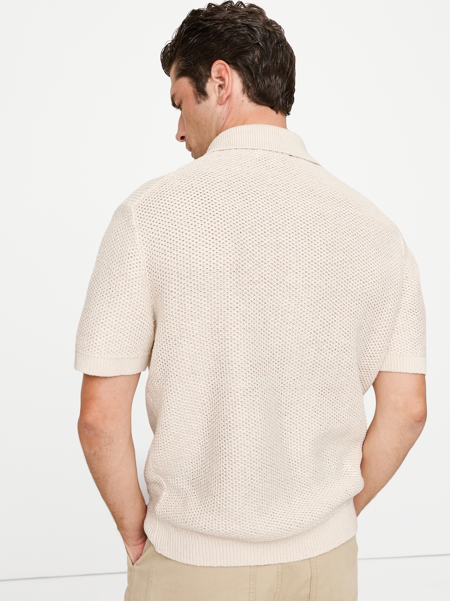 Image number 2 showing, Cotton Honeycomb Sweater Polo