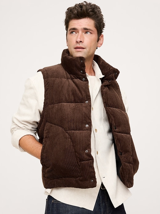 Corduroy Puffer Vest Banana Republic