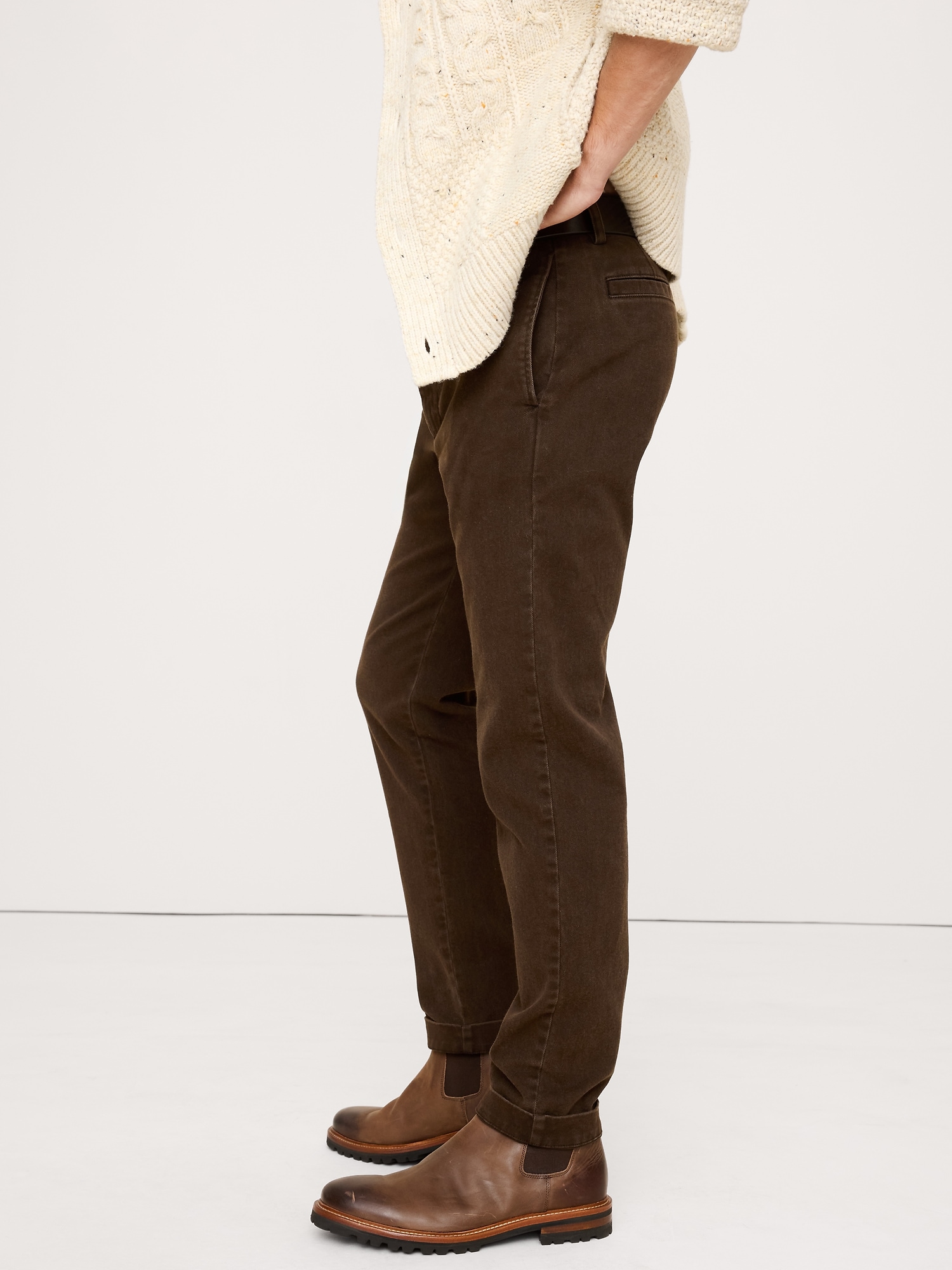 L'image numéro 3 présente Pantalon Voyageur étroit en tissu brossé