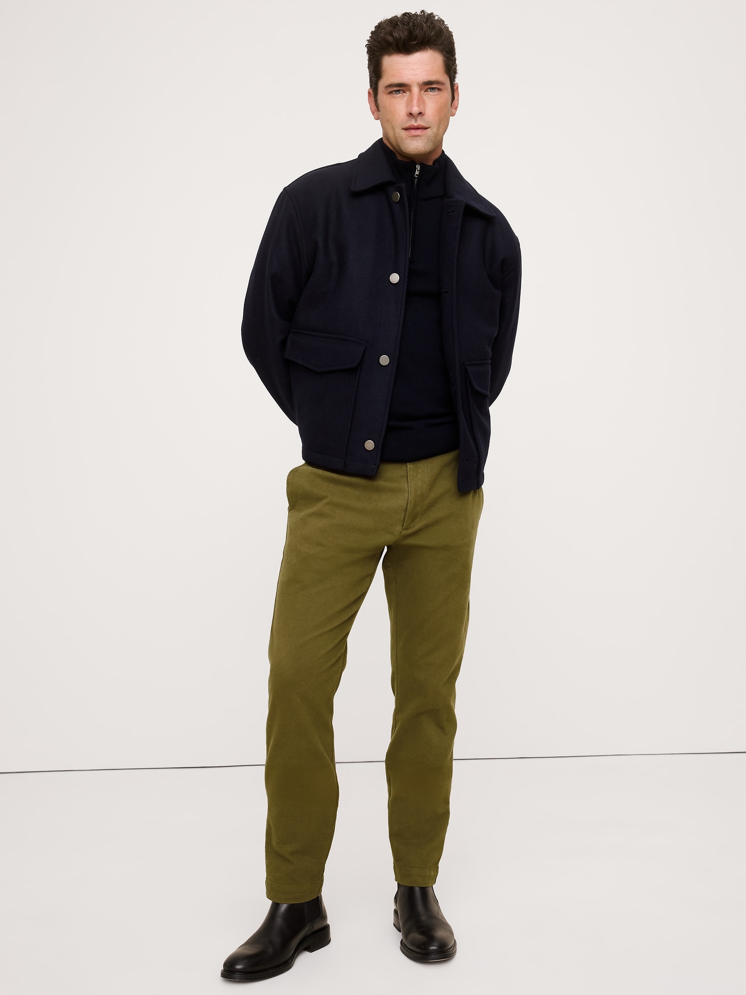 L'image numéro 6 présente Pantalon Voyageur étroit en tissu brossé