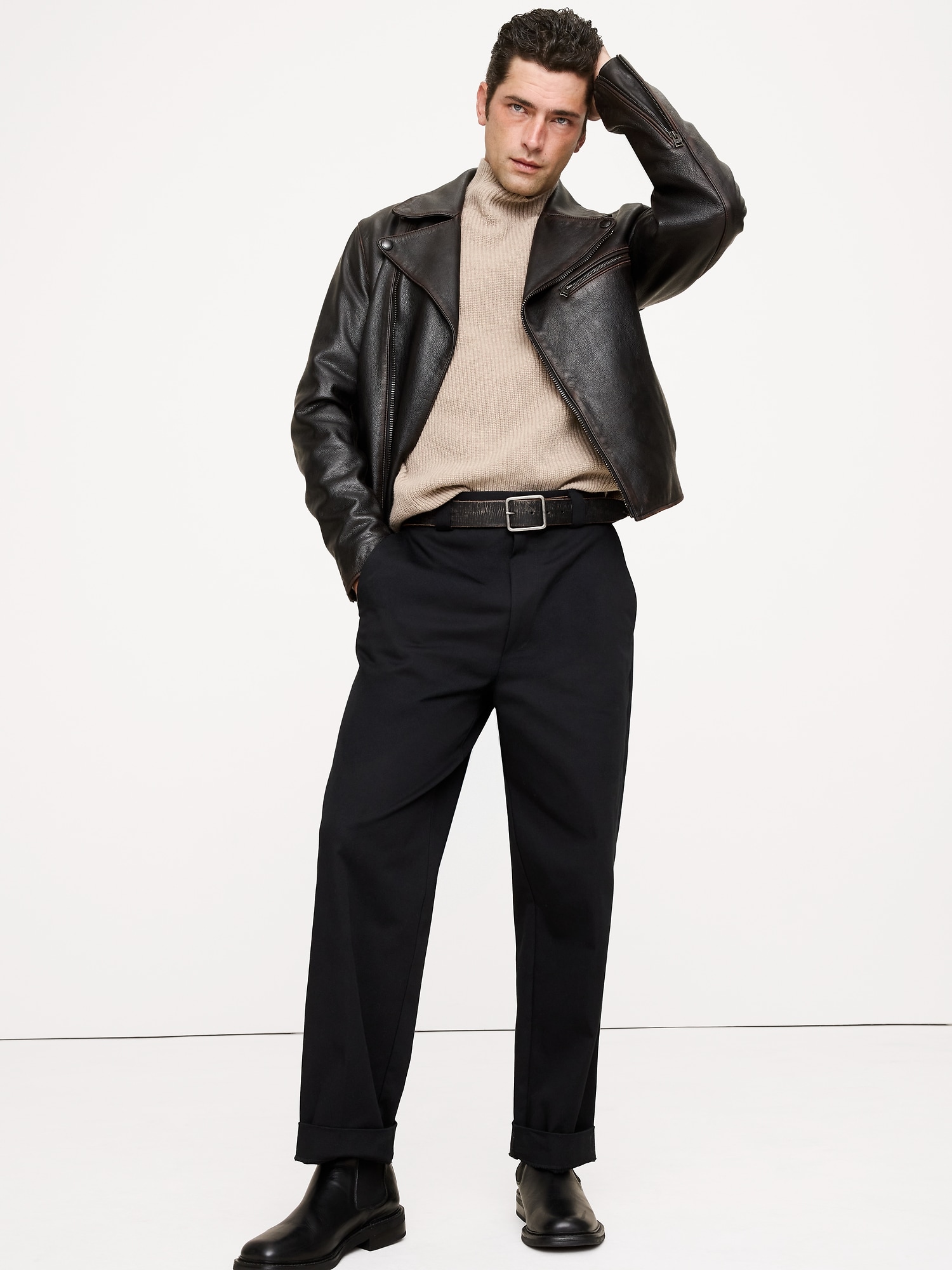 Veste de moto en cuir Arroyo - Espresso