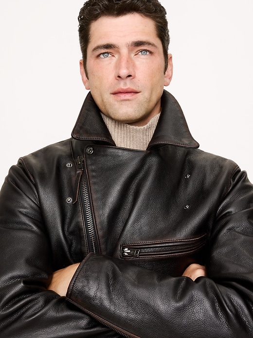 i*g様 BANANA REPUBLIC leather jacket M Leather Moto Jacket | Banana Republic