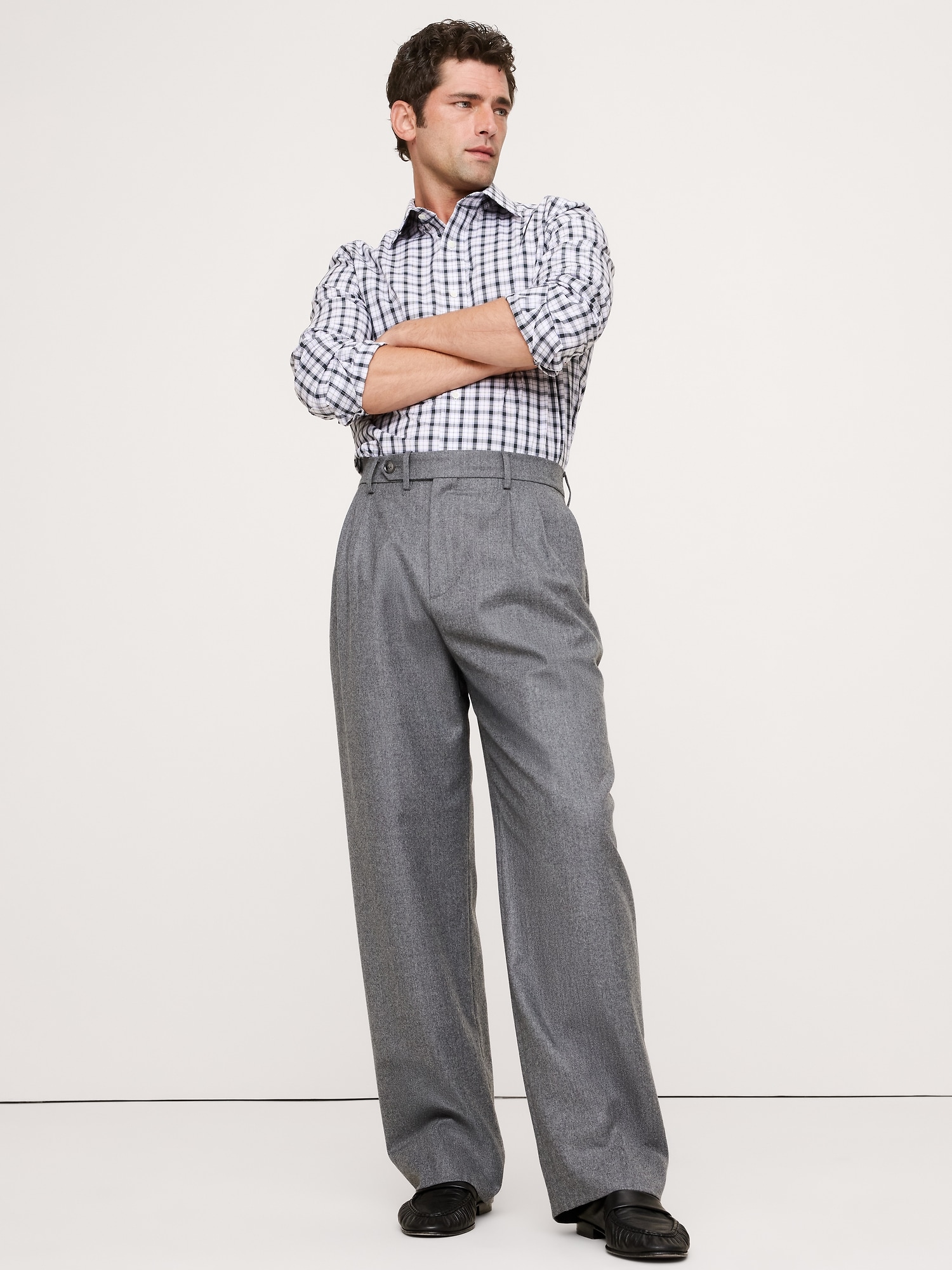 Standard-Fit Wrinkle-Resistant Dress Shirt - Lilac & Gray