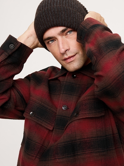 Relaxed-Fit Plaid Flannel Overshirt | Banana Republic